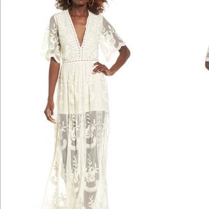 Socialite romper with lace overlay